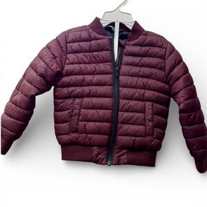 Toddler Quilted Puffer Jacket – Burgundy – Size 24–36 Months 🧥